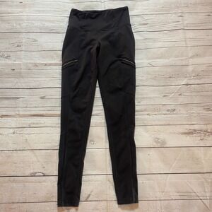 Athleta Yoga Athletic Pants Leggings Side Pockets Gray Women's Size XS